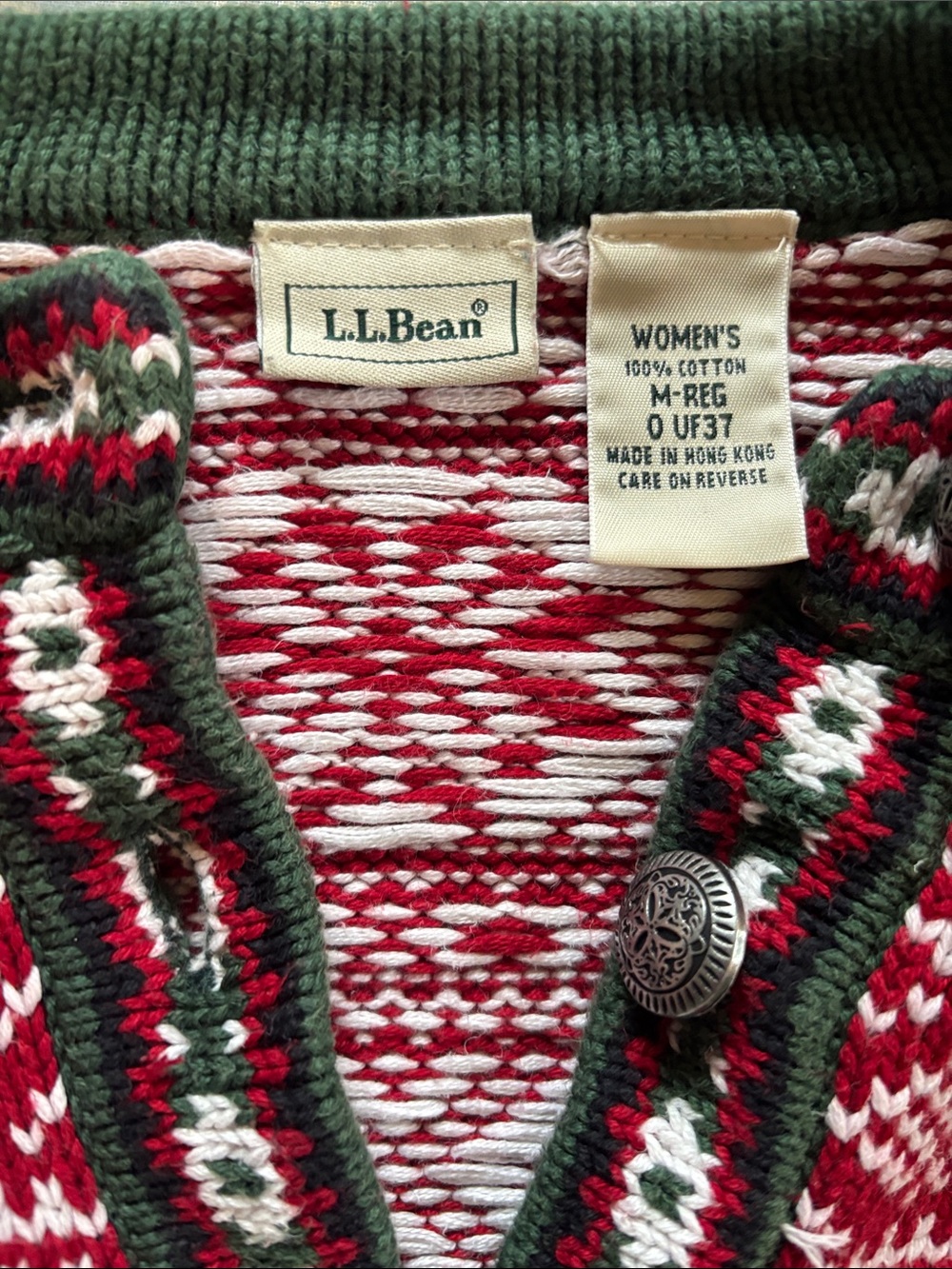 LL Bean Vintage Nordic Fair Isle Christmas Sweater Medium - Picture 4 of 6